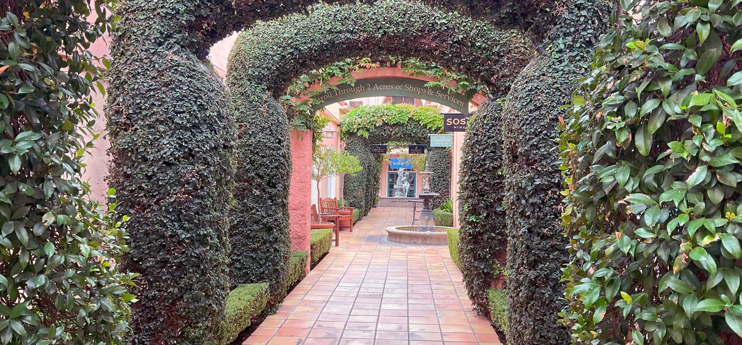 Sonoma Court Shops archway landscape
